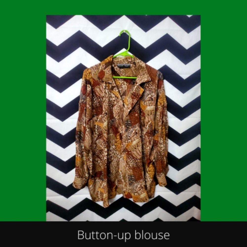 Animal print button up blouse